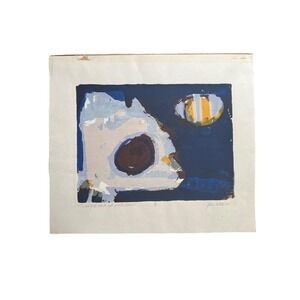 Vintage Mid Century Color Silkscreen Art Signed 1965 Joan Carlson Numbered 8/9